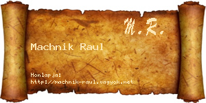 Machnik Raul névjegykártya